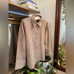 Zara Oversized Faux Suede Shirt size xs
